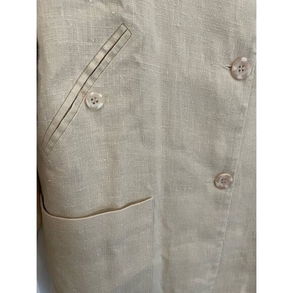 Spiegel Vintage 100% Linen Tan Blazer Coat Size Medium - Picture 6 of 6